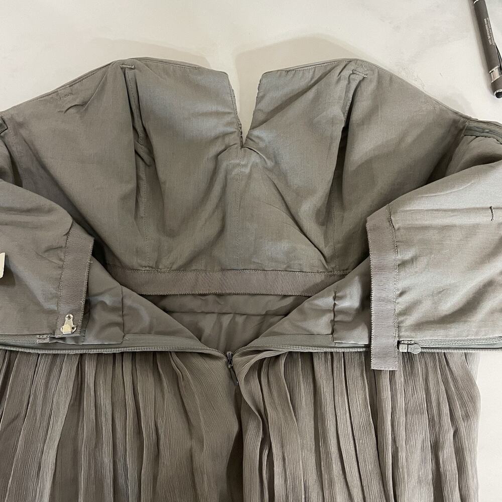 J.Crew Nadia Silk Chiffon Strapless Dress Size 6 Gray Weddings & Parties NEW - Picture 8 of 12